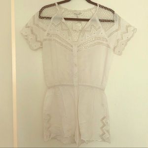 Coverup Romper w Appliqué Detail